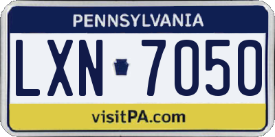 PA license plate LXN7050