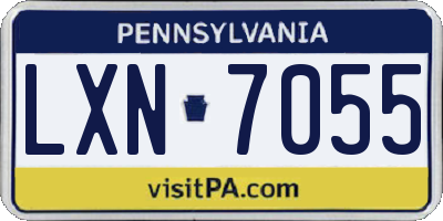 PA license plate LXN7055