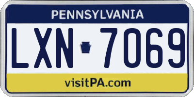 PA license plate LXN7069