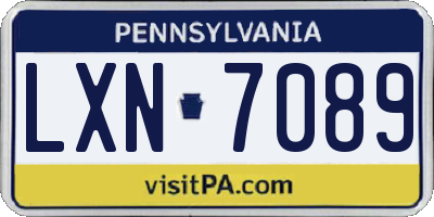 PA license plate LXN7089