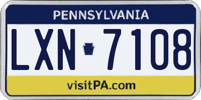 PA license plate LXN7108