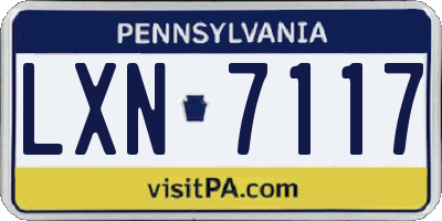 PA license plate LXN7117