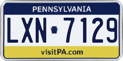 PA license plate LXN7129