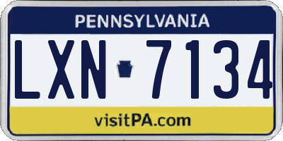 PA license plate LXN7134