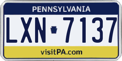 PA license plate LXN7137