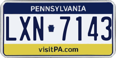 PA license plate LXN7143
