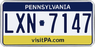 PA license plate LXN7147