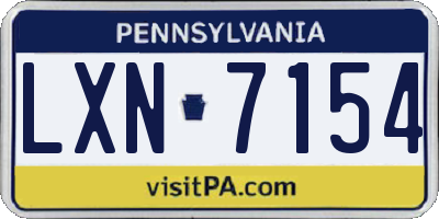 PA license plate LXN7154