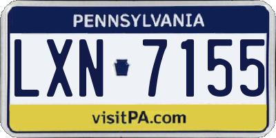 PA license plate LXN7155