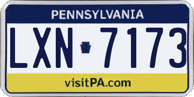 PA license plate LXN7173