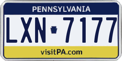 PA license plate LXN7177