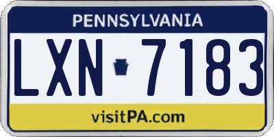 PA license plate LXN7183