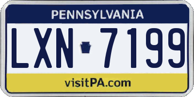 PA license plate LXN7199