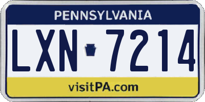 PA license plate LXN7214