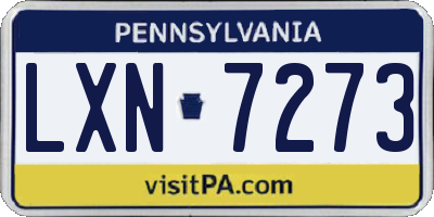PA license plate LXN7273