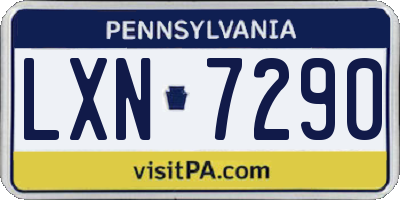 PA license plate LXN7290
