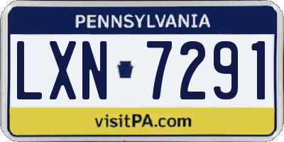 PA license plate LXN7291
