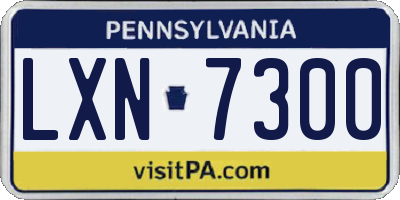 PA license plate LXN7300