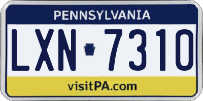 PA license plate LXN7310