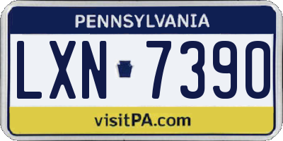 PA license plate LXN7390