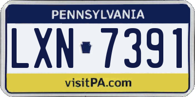 PA license plate LXN7391