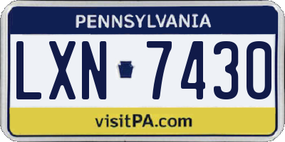PA license plate LXN7430