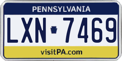 PA license plate LXN7469