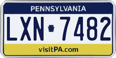 PA license plate LXN7482