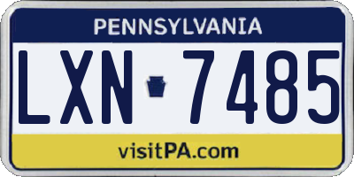 PA license plate LXN7485