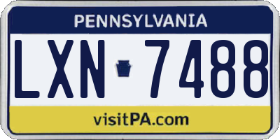 PA license plate LXN7488