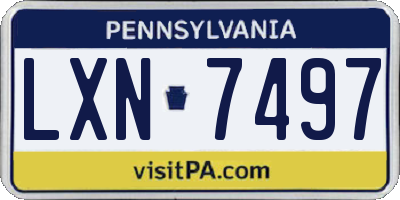 PA license plate LXN7497
