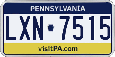 PA license plate LXN7515