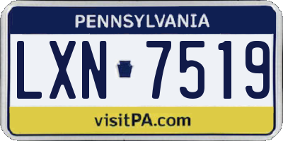 PA license plate LXN7519