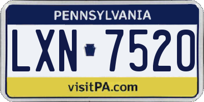 PA license plate LXN7520