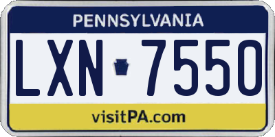 PA license plate LXN7550