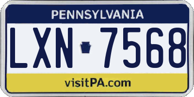 PA license plate LXN7568