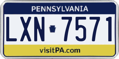 PA license plate LXN7571
