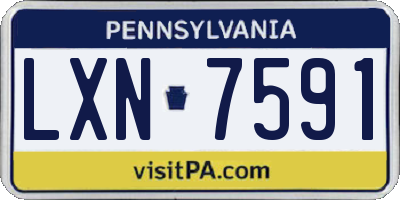 PA license plate LXN7591