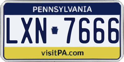 PA license plate LXN7666