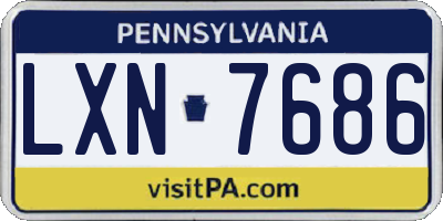 PA license plate LXN7686