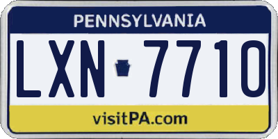 PA license plate LXN7710