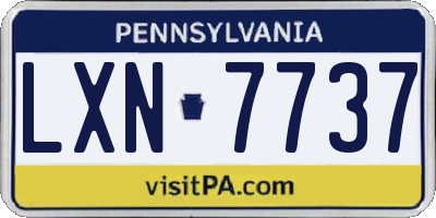PA license plate LXN7737