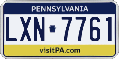 PA license plate LXN7761