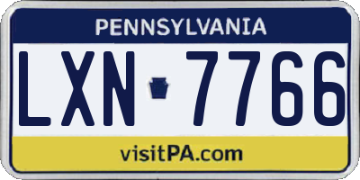 PA license plate LXN7766