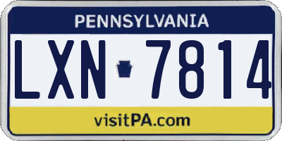PA license plate LXN7814