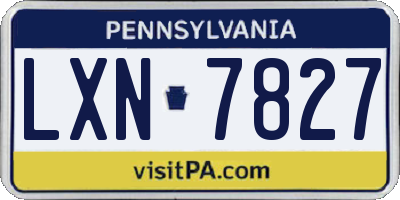 PA license plate LXN7827