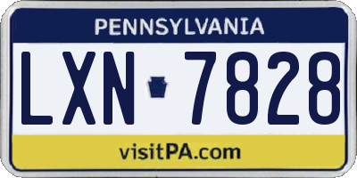 PA license plate LXN7828