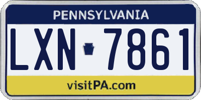 PA license plate LXN7861