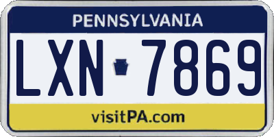 PA license plate LXN7869