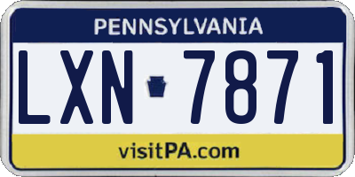 PA license plate LXN7871